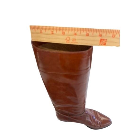 "GIAMPAOLO" ITALY Brown Knee High Leather Boots SZ 39 Country Cowgirl Horse Girl - Picture 15 of 15